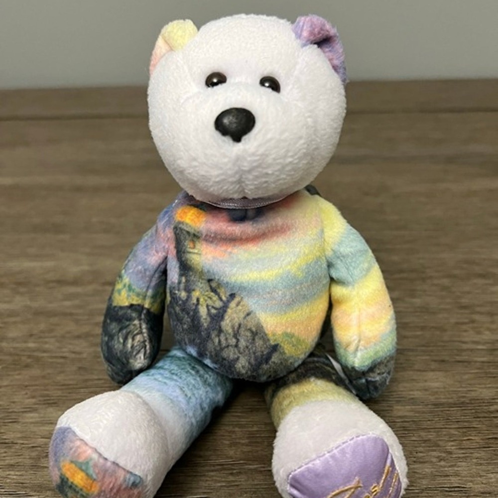 Limited Treasures Thomas Kinkade Mountain Chapel Plush Bean Bag Bear Art Print